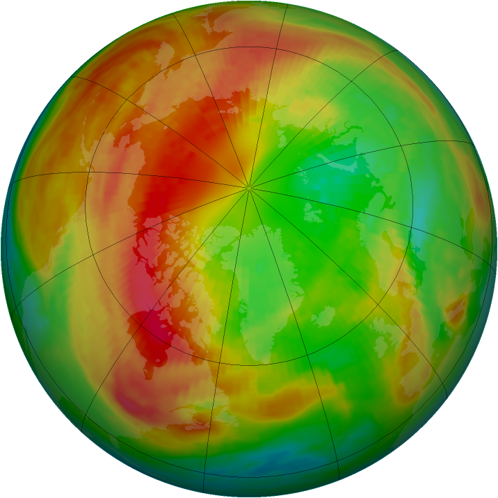 Arctic ozone map for 07 March 1986